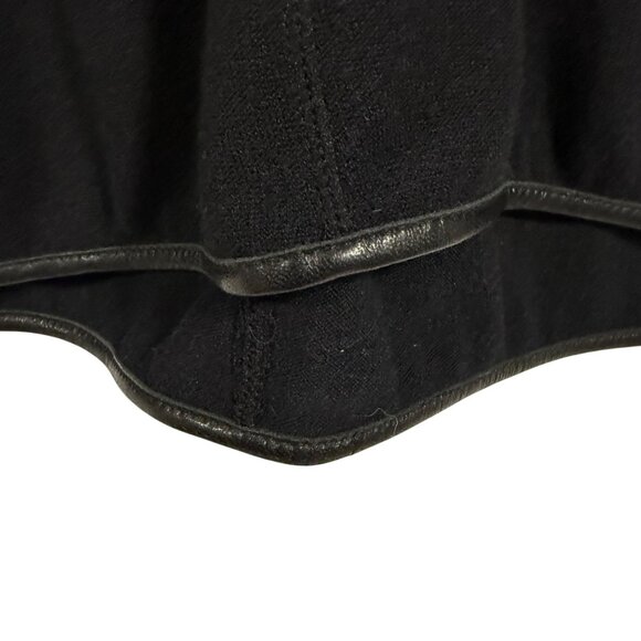 Alice + Olivia Air‎ Black Lamb Leather Trimmed Blouse Size M - Picture 4 of 12